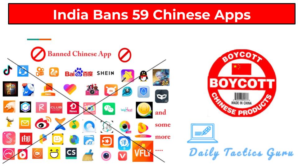 daily tactics guru-India Bans 59 Chinese Apps
