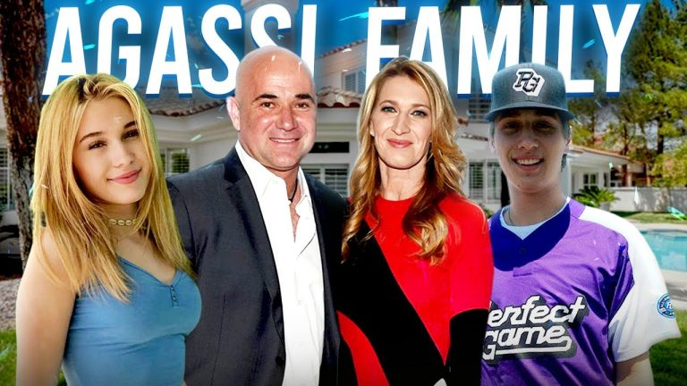 Andre Agassi with his family